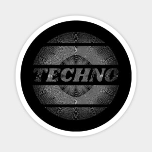 Black and white Techno Magnet